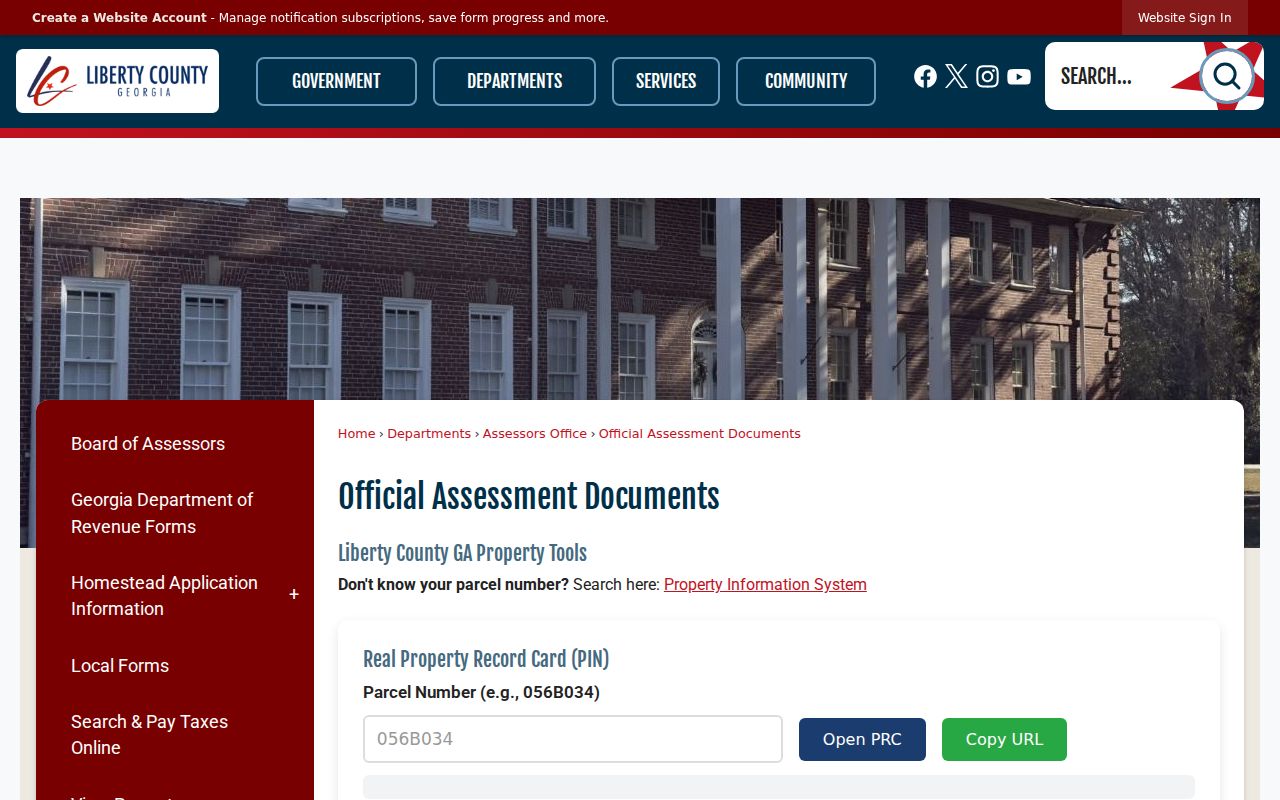Hinesville street directory official assessment documents